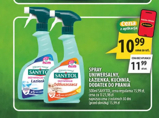 Spray dezynfekujący odtłuszczacz Sanytol promocja w Arhelan