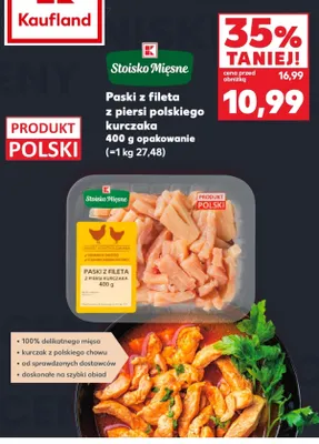 Paski z fileta z piersi kurczaka polskie promocja w Kaufland