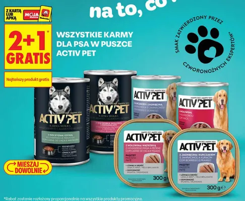 Pasztet dla psa z wołowiną i wątróbką Activ Pet promocja w Biedronka