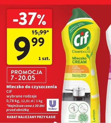 Mleczko do czyszczenia Cif Cleanboost promocja w Intermarche