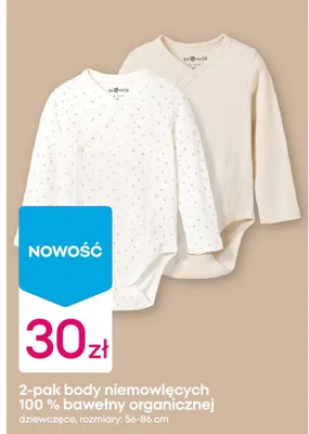 2-pak body niemowlęcych 100% bawełny organicznej dziewczęce promocja w Pepco