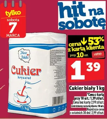 Cukier biały promocja w TOPAZ