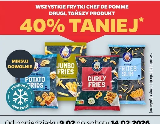Frytki mrożone Potato Grids promocja w Netto