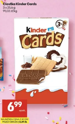 Ciastka Kinder Cards promocja w Delikatesy Centrum