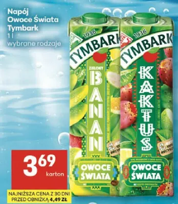Napój Owoce Świata Tymbark Zielony Banan promocja w Delikatesy Centrum