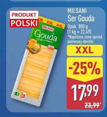 Ser Gouda Milsani XXL promocja w Aldi