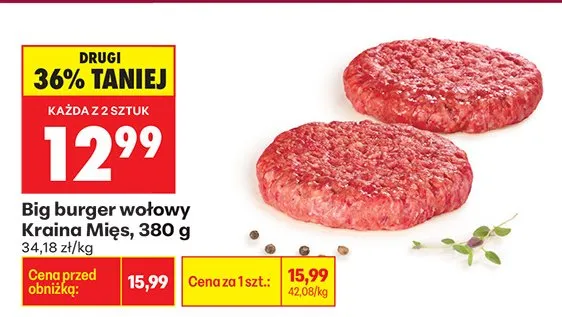 Big burger wołowy promocja w Biedronka