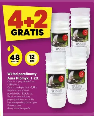 Wkład parafinowy Aura Płomyk 12 cm promocja w Twój Market