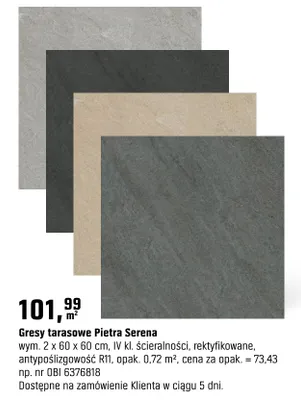 Gresy tarasowe Pietra Serena promocja w OBI