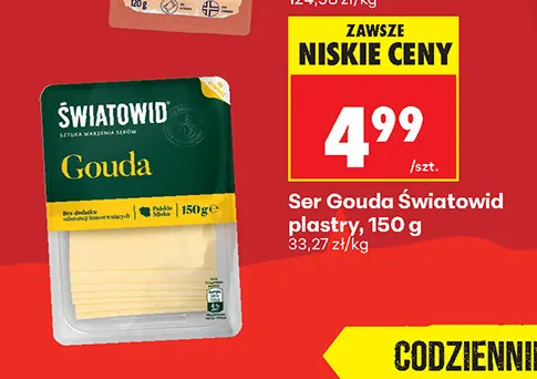 Ser gouda w plastrach Światowid promocja w Biedronka