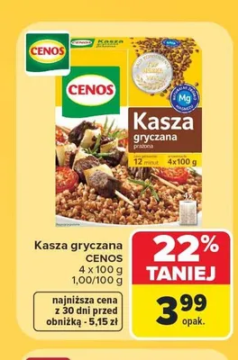 Kasza gryczana prażona Cenos 4-pak 100 g promocja w Carrefour
