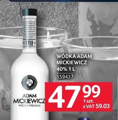 Wódka Adam Mickiewicz 40% promocja w Selgros
