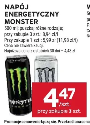 Napój energetyczny Monster Juiced promocja w Stokrotka