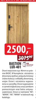 Drzwi wejściowe KR Center Bastion Lux-401 promocja w Dobre Dla Domu
