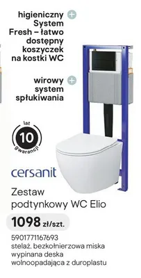 Zestaw podtynkowy WC Cersanit Elio promocja w Castorama