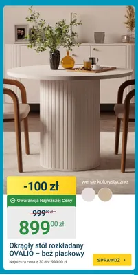 Okrągły stół rozkładany Ovalio promocja w ERLI