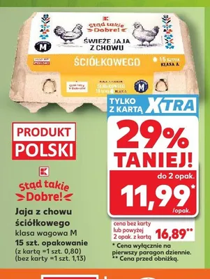 Jaja z chowu ściółkowego klasa wagowa M Stąd takie Dobre! 15-pak promocja w Kaufland