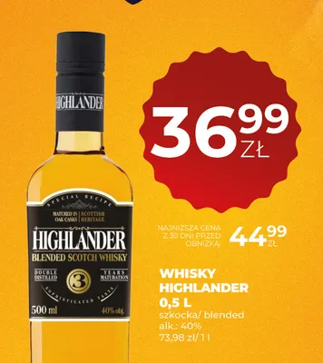 Whisky Highlander promocja w Duży Ben
