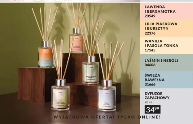 Dyfuzor zapachowy Avon Lilia Piaskowa i Bursztyn promocja w AVON