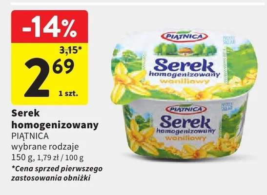 Serek homogenizowany Piątnica wybrane rodzaje promocja w Intermarche