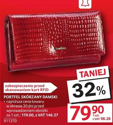 Portfel skórzany damski promocja w Selgros