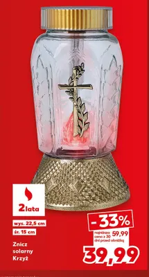 Znicz solarny Krzyż promocja w Kaufland
