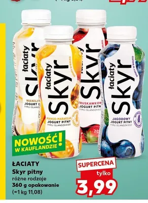 Skyr pitny ŁACIATY waniliowy promocja w Kaufland