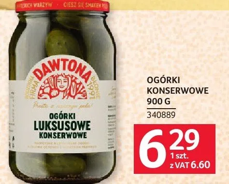 Ogórki konserwowe Dawtona 900 g promocja w Selgros