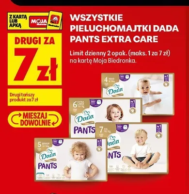 Pieluchomajtki Dada Pants Extra Care 7 XXL promocja w Biedronka