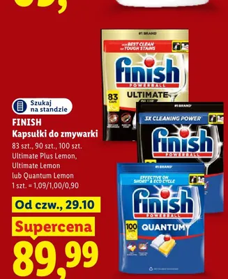 Kapsułki do zmywarki Finish Ultimate Plus Lemon promocja w Lidl