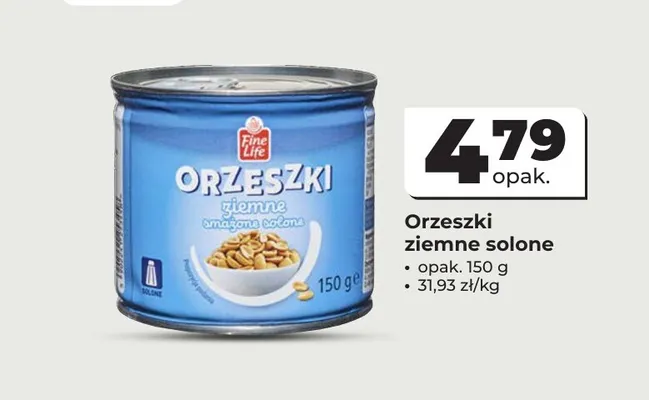 Orzeszki ziemne solone Fine Life promocja w Odido