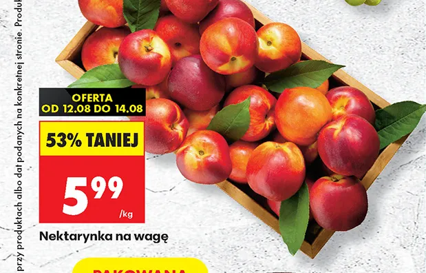 Nektarynka na wagę promocja w Biedronka