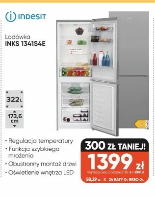 Lodówka INDESIT INKS 1341S4E promocja w Max Elektro