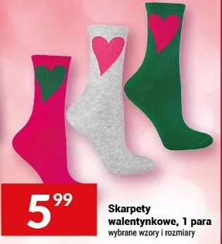 Skarpety walentynkowe, 1 para promocja w Twój Market