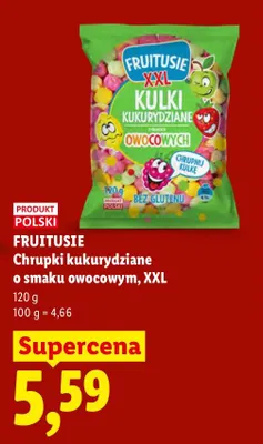 Chrupki kukurydziane o smaku owocowym XXL Fruitusie promocja w Lidl