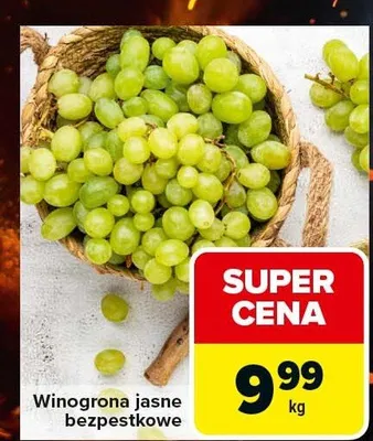 Winogrona jasne bezpestkowe promocja w Carrefour Express