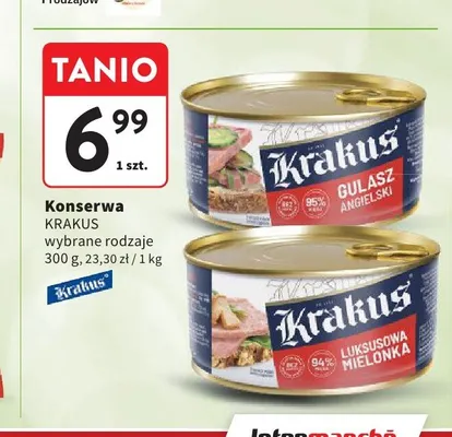 Konserwa luksusowa mielonka Krakus promocja w Intermarche