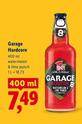 Piwo Garage Hardcore watermelon & lime punch promocja w Lidl