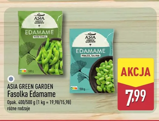Fasolka Edamame peeled salted Asia Green Garden promocja w Aldi