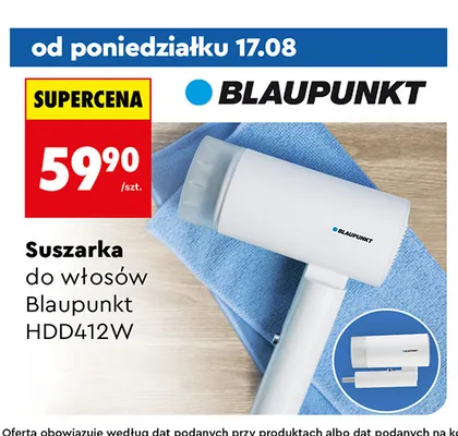 Suszarka do włosów Blaupunkt HDD412W promocja w Biedronka