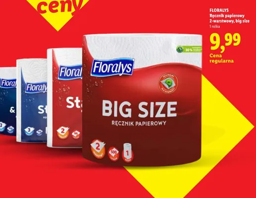 Ręcznik papierowy Floralys 2-warstwowy big size promocja w Lidl