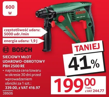 Sieczkarko-młot udarowo-obrotowy Bosch PBH 2500 RE promocja w Selgros