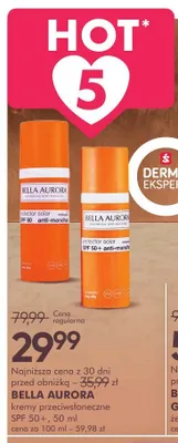 Krem przeciwsłoneczny Bella Aurora SPF 50+ promocja w Super-Pharm