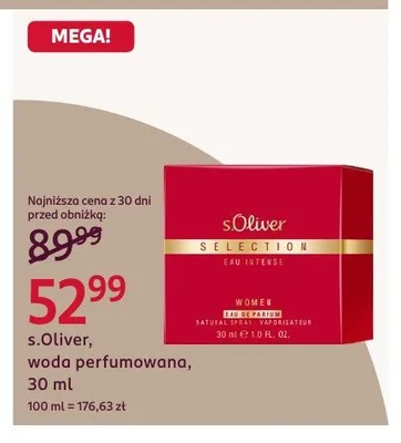 Woda perfumowana s.Oliver Selection Eau Intense promocja w Rossmann