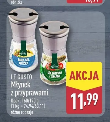 Młynek z przyprawami Le Gusto promocja w Aldi