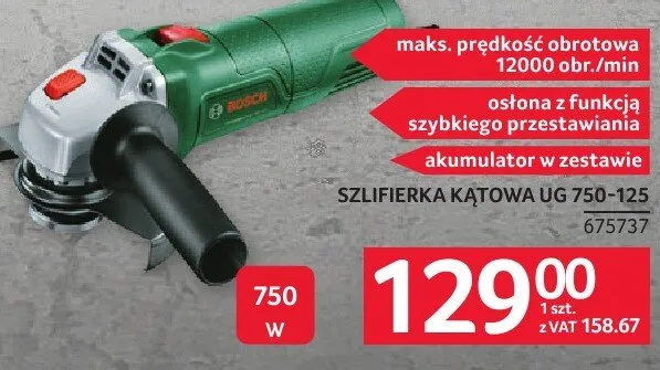 Szlifierka kątowa Bosch UG 750-125 promocja w Selgros