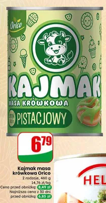 Kajmak masa krówkowa pistacjowy promocja w Dino