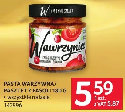 Pasta warzywna/pasztet z fasoli Wawrzyniec promocja w Selgros
