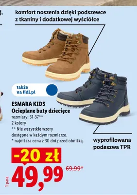 Ocieplane buty dziecięce promocja w Lidl