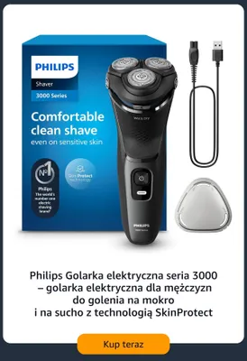 Golarka elektryczna Philips seria 3000 promocja w Amazon
